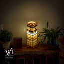 Aqua Onyx Square Table Lamp - 20" Tall, x 6"x 6" Square (Medium #65)