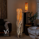 Tangerine Onyx Rectangular Floor Lamp #1 – 51.5" Tall × 15.5" × 7.5"