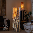 Tangerine Onyx Rectangular Floor Lamp #1 – 51.5" Tall × 15.5" × 7.5"