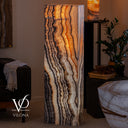 Tangerine Onyx Rectangular Floor Lamp #1 – 51.5" Tall × 15.5" × 7.5"