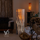 Tangerine Onyx Rectangular Floor Lamp #1 – 51.5" Tall × 15.5" × 7.5"