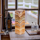 Aqua Onyx Square Table Lamp - 20" Tall, x 6"x 6" (Medium #66)