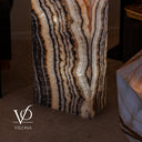 Tangerine Onyx Rectangular Floor Lamp #1 – 51.5" Tall × 15.5" × 7.5"