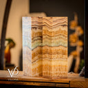 Aqua Onyx Square Table Lamp - 20" Tall, x 6"x 6" (Medium Pair #74)