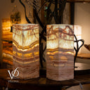 Divina Claire Onyx Table Lamp Pair – 22″ × 8″ Large Square #1