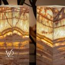 Divina Claire Onyx Table Lamp Pair – 22″ × 8″ Large Square #1