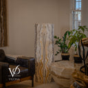 Golden Cloud Onyx Floor Lamp – Exotic – Medium – 51″ H × 12″ W × 12″ D – Square – #1