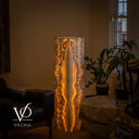 Golden Cloud Onyx Floor Lamp – Exotic – Medium – 51″ H × 12″ W × 12″ D – Square – #1
