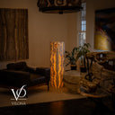 Golden Cloud Onyx Floor Lamp – Exotic – Medium – 51″ H × 12″ W × 12″ D – Square – #1