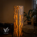Golden Cloud Onyx Floor Lamp – Exotic – Medium – 51″ H × 12″ W × 12″ D – Square – #1