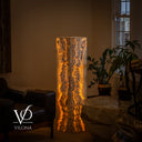 Golden Cloud Onyx Floor Lamp – Exotic – Medium – 51″ H × 12″ W × 12″ D – Square – #1