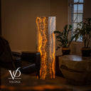 Golden Cloud Onyx Floor Lamp – Exotic – Medium – 51″ H × 12″ W × 12″ D – Square – #1