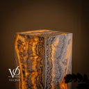 Golden Cloud Onyx Floor Lamp – Exotic – Medium – 51″ H × 12″ W × 12″ D – Square – #1