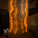 Golden Cloud Onyx Floor Lamp – Exotic – Medium – 51″ H × 12″ W × 12″ D – Square – #1