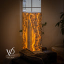 Golden Cloud Onyx Floor Lamp – Exotic – Medium – 51″ H × 12″ W × 12″ D – Square – #1