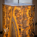 Golden Cloud Onyx Floor Lamp – Exotic – Medium – 51″ H × 12″ W × 12″ D – Square – #1