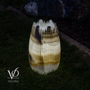 White Ice Onyx Crown Lamps - Sculptural Natural Stone Pair