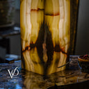 Bamboo Onyx Table Lamp – Dark Edition #1 – 19.75" Tall × 6" Wide