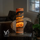 Tangerine Onyx Cylinder Table Lamp — 19.75″