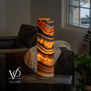 Tangerine Onyx Cylinder Table Lamp — 19.75″