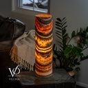 Tangerine Onyx Cylinder Table Lamp — 19.75″