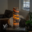 Tangerine Onyx Cylinder Table Lamp #2 — 19.75″