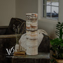 Light Tangerine Onyx Cylinder Table Lamp #3 — 19.75″