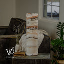 Light Tangerine Onyx Cylinder Table Lamp #3 — 19.75″