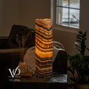 Tangerine Onyx Cylinder Table Lamp #4 — 19.75″