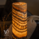 Tangerine Onyx Cylinder Table Lamp #4 — 19.75″