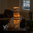 Tangerine Onyx Cylinder Table Lamp #5 — 19.75″