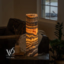 Tangerine Onyx Cylinder Table Lamp #5 — 19.75″