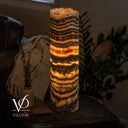 Tangerine Onyx Cylinder Table Lamp #5 — 19.75″