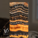 Tangerine Onyx Cylinder Table Lamp #5 — 19.75″