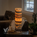 Tangerine Onyx Cylinder Table Lamp #6 — 19.75″