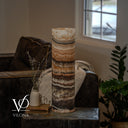 Tangerine Onyx Cylinder Table Lamp #6 — 19.75″