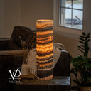 Tangerine Onyx Cylinder Table Lamp #6 — 19.75″