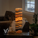 Tangerine Onyx Cylinder Table Lamp #6 — 19.75″