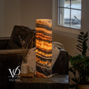 Tangerine Onyx Cylinder Table Lamp #6 — 19.75″