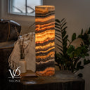 Tangerine Onyx Cylinder Table Lamp #6 — 19.75″