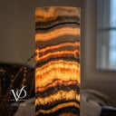 Tangerine Onyx Cylinder Table Lamp #6 — 19.75″