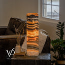 Tangerine Onyx Cylinder Table Lamp #7 — 19.75″