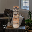 Tangerine Onyx Cylinder Table Lamp #7 — 19.75″