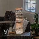 Tangerine Onyx Cylinder Table Lamp #7 — 19.75″
