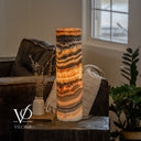 Tangerine Onyx Cylinder Table Lamp #7 — 19.75″
