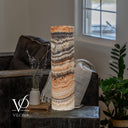Tangerine Onyx Cylinder Table Lamp #7 — 19.75″
