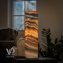 Tangerine Onyx Cylinder Table Lamp #7 — 19.75″