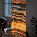 Tangerine Onyx Cylinder Table Lamp #7 — 19.75″