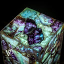 Fluorite Crystal Table Lamp - 24" Tall, 8x8" - Square Closed Top (Medium #7)