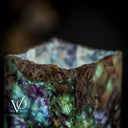 Fluorite Table Lamp - 16" Tall, 5.75"x5.75" Live Edge Square - (Small #17)